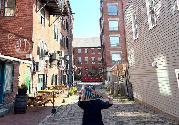 Maine Script Canvas Pennant