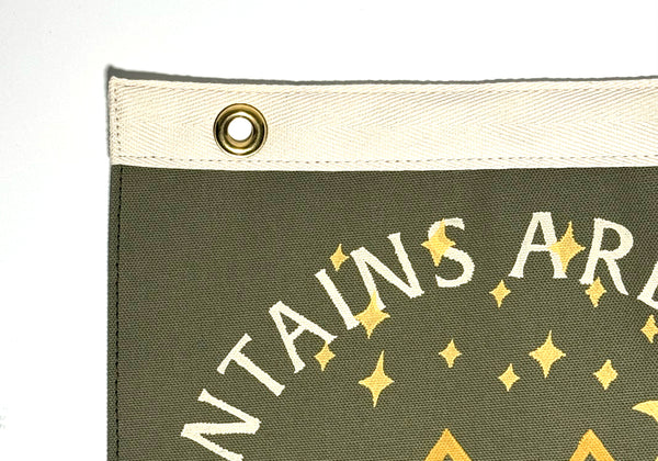 The Mountains Are Calling Camp Flag