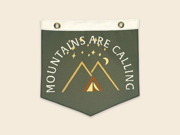 The Mountains Are Calling Camp Flag