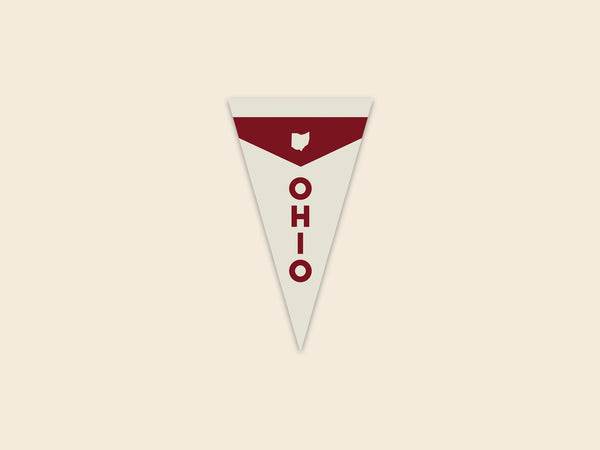 Ohio Retro Pennant 3" Sticker