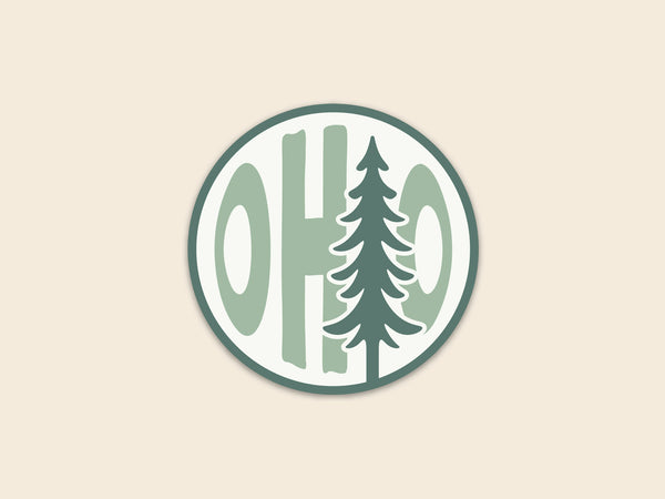 Ohio Forest 3" Round Sticker - Weather Resistant Vinyl