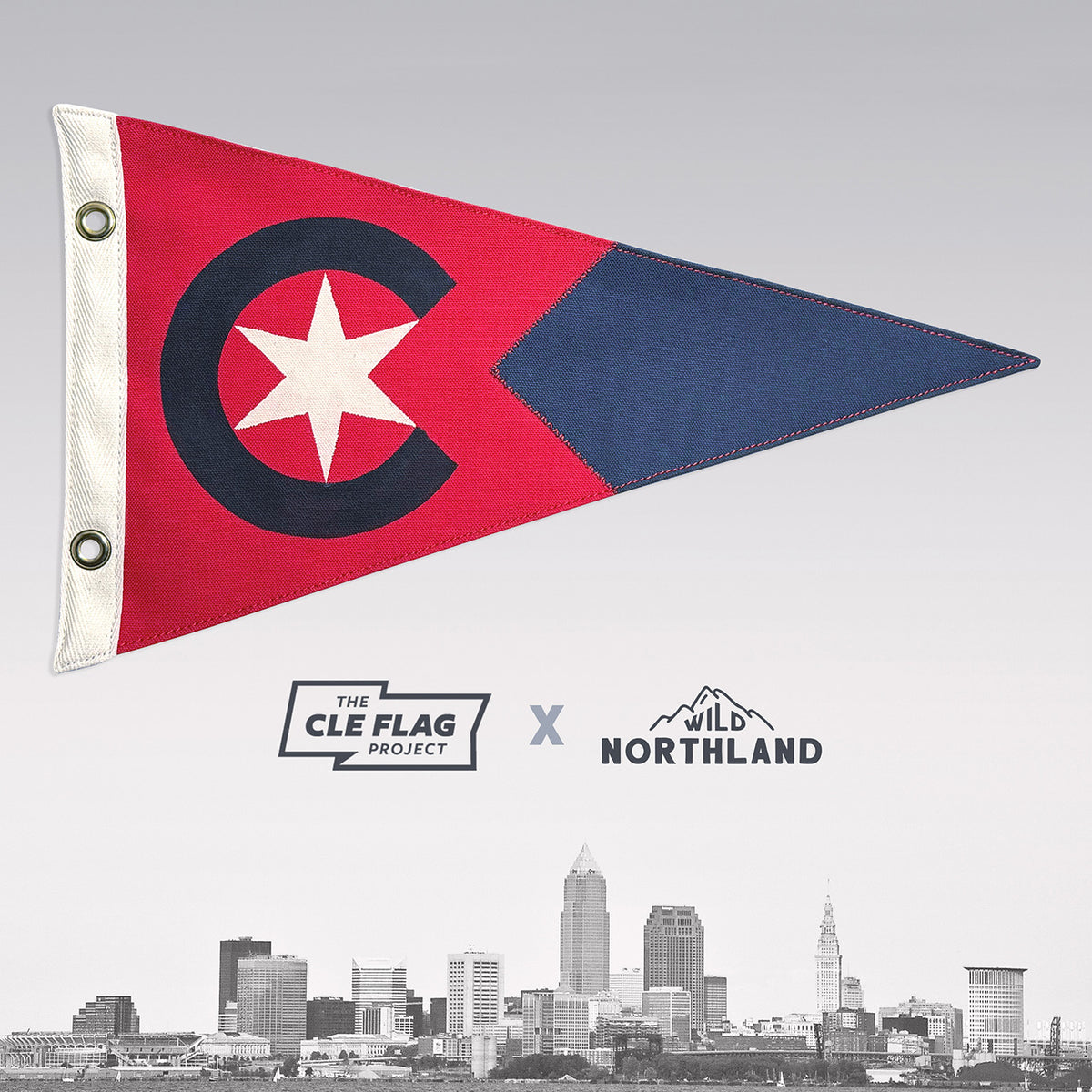 CLE Flag Project People's Pennant | Cleveland Canvas Flag | Wild Northland