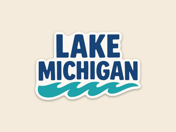 Lake Michigan 3" Sticker - Weather Resistant Vinyl