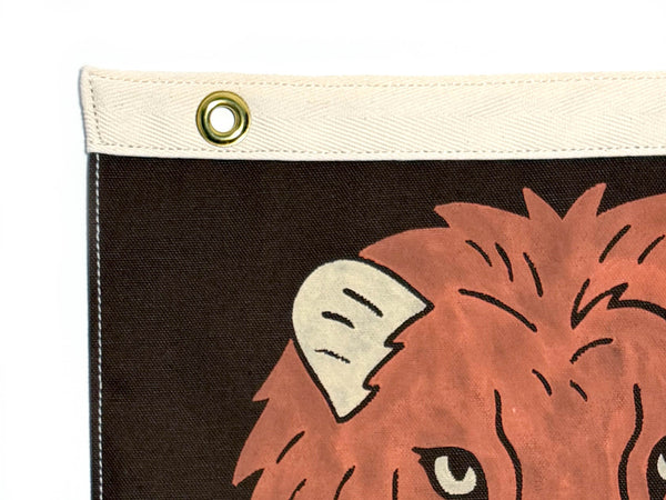 Lion Folk Art Camp Flag