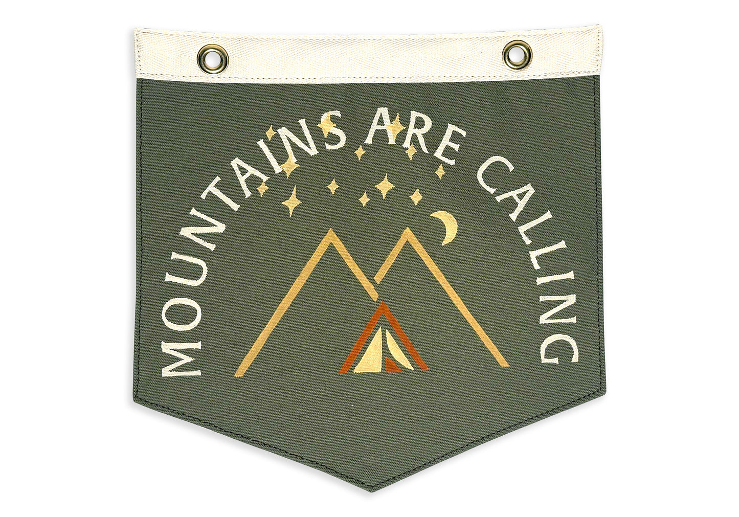 The Mountains Are Calling Camp Flag
