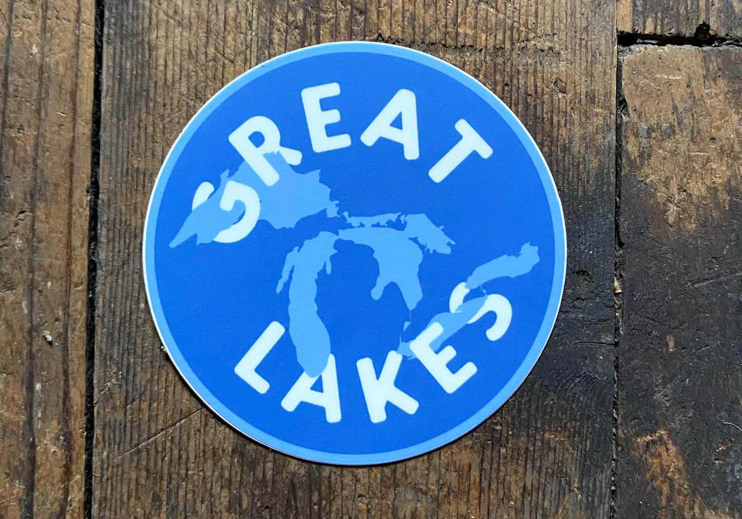 Great Lakes 3" Round Sticker - Weather Resistant Vinyl